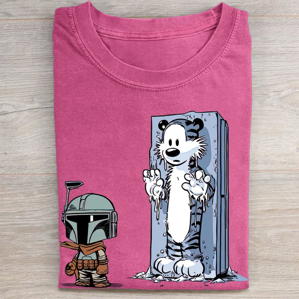 Calvin and Hobbes Star Wars ParodyVintage Washed Tee