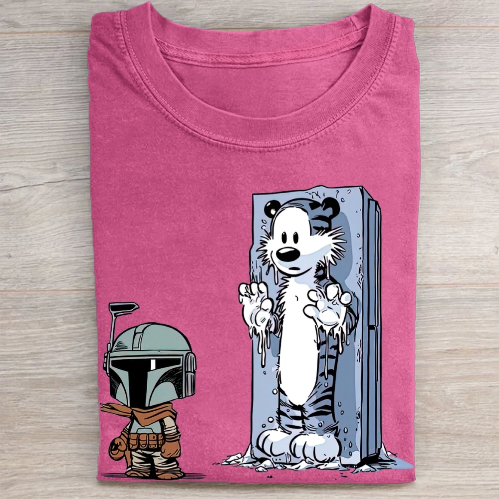 Calvin and Hobbes Star Wars ParodyVintage Washed Tee