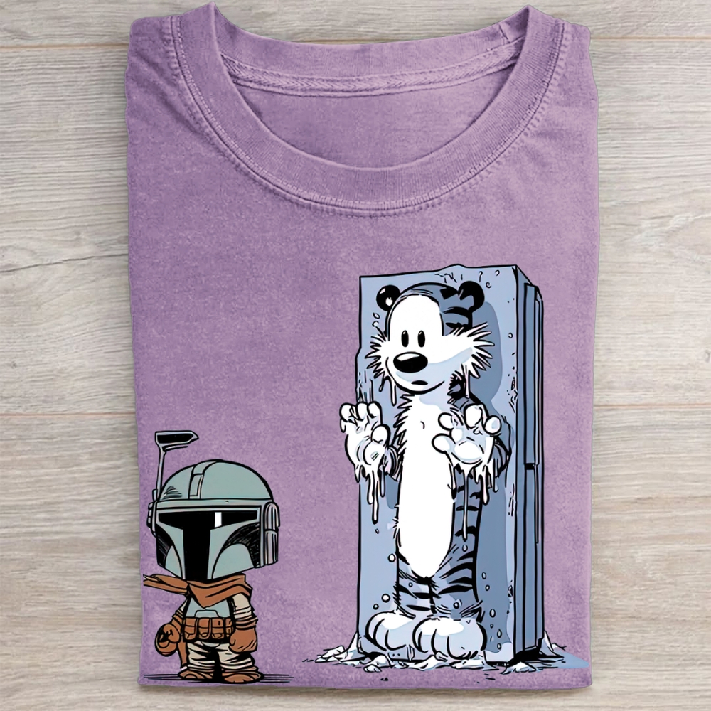 Calvin and Hobbes Star Wars ParodyVintage Washed Tee