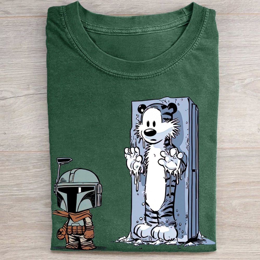 Calvin and Hobbes Star Wars ParodyVintage Washed Tee