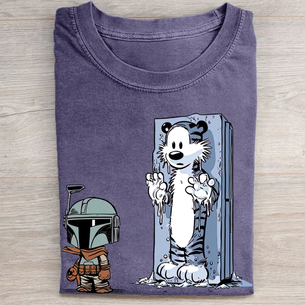Calvin and Hobbes Star Wars ParodyVintage Washed Tee