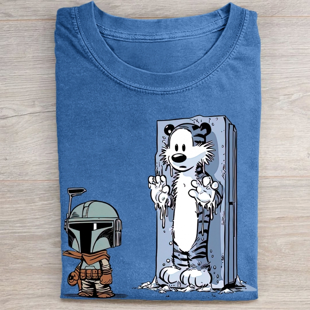 Calvin and Hobbes Star Wars ParodyVintage Washed Tee