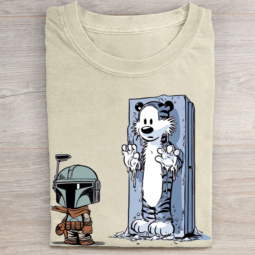 Calvin and Hobbes Star Wars ParodyVintage Washed Tee