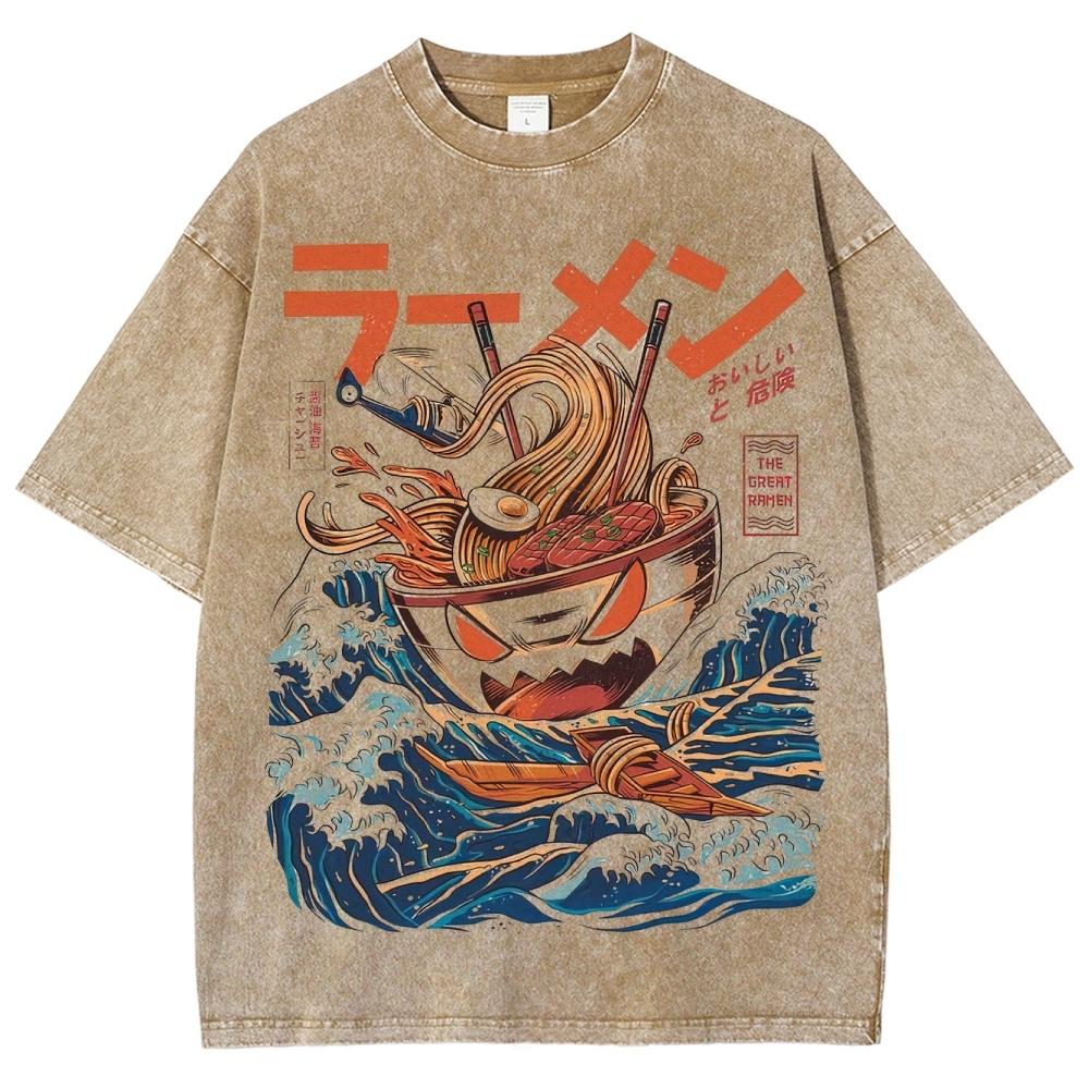 Vintage Japanese Ramen Monster Washed T-Shirt