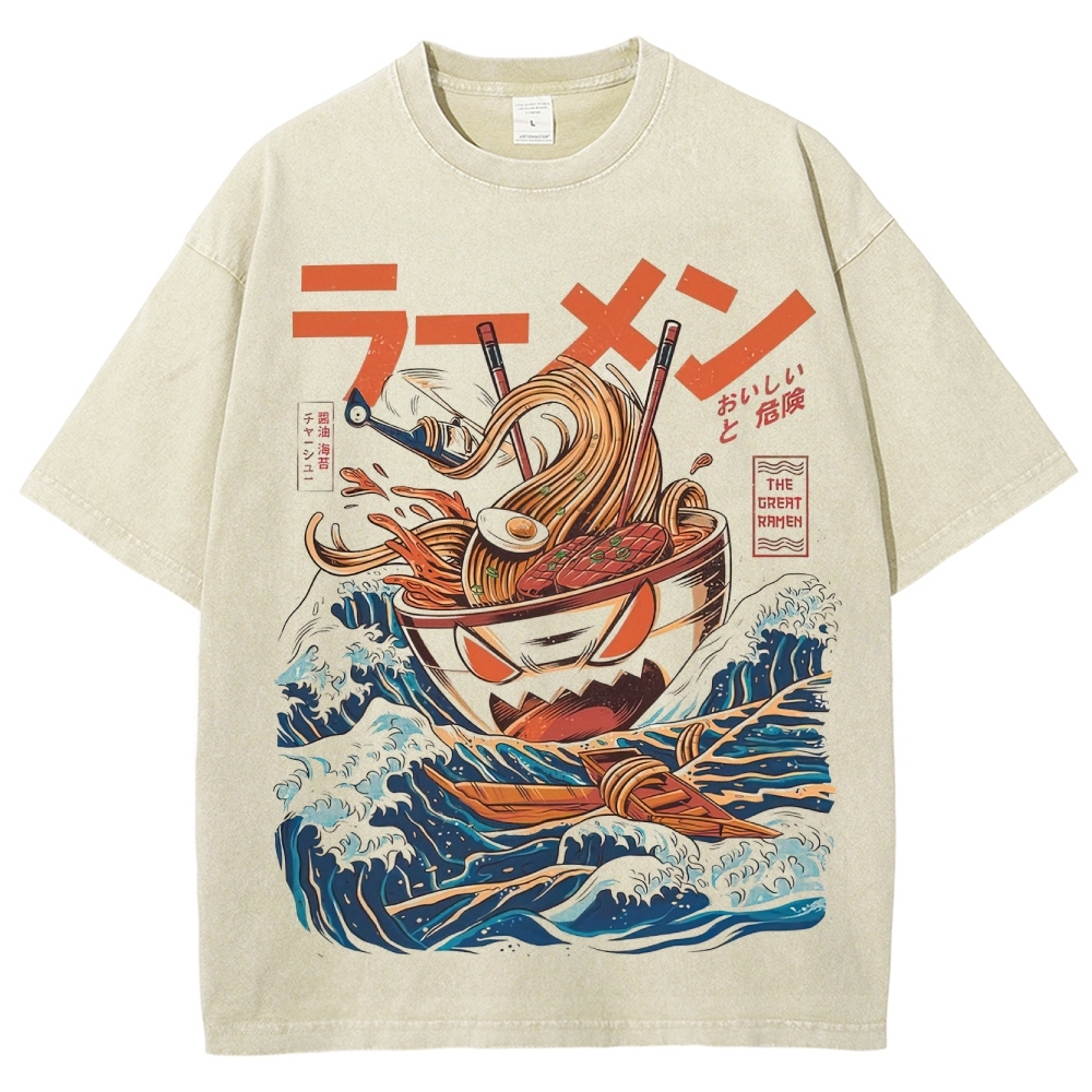 Vintage Japanese Ramen Monster Washed T-Shirt