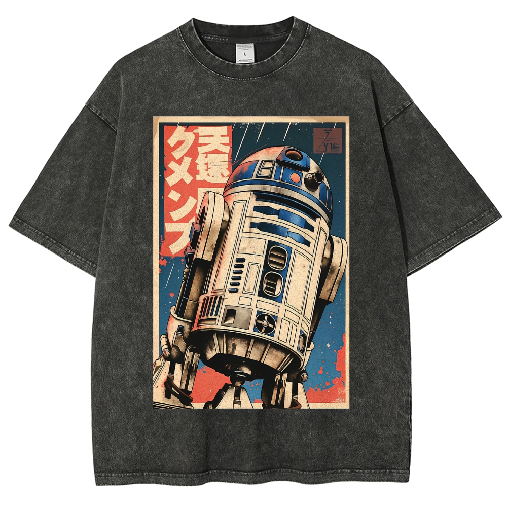 Vintage Japanese Style R2-D2 Washed T-Shirt