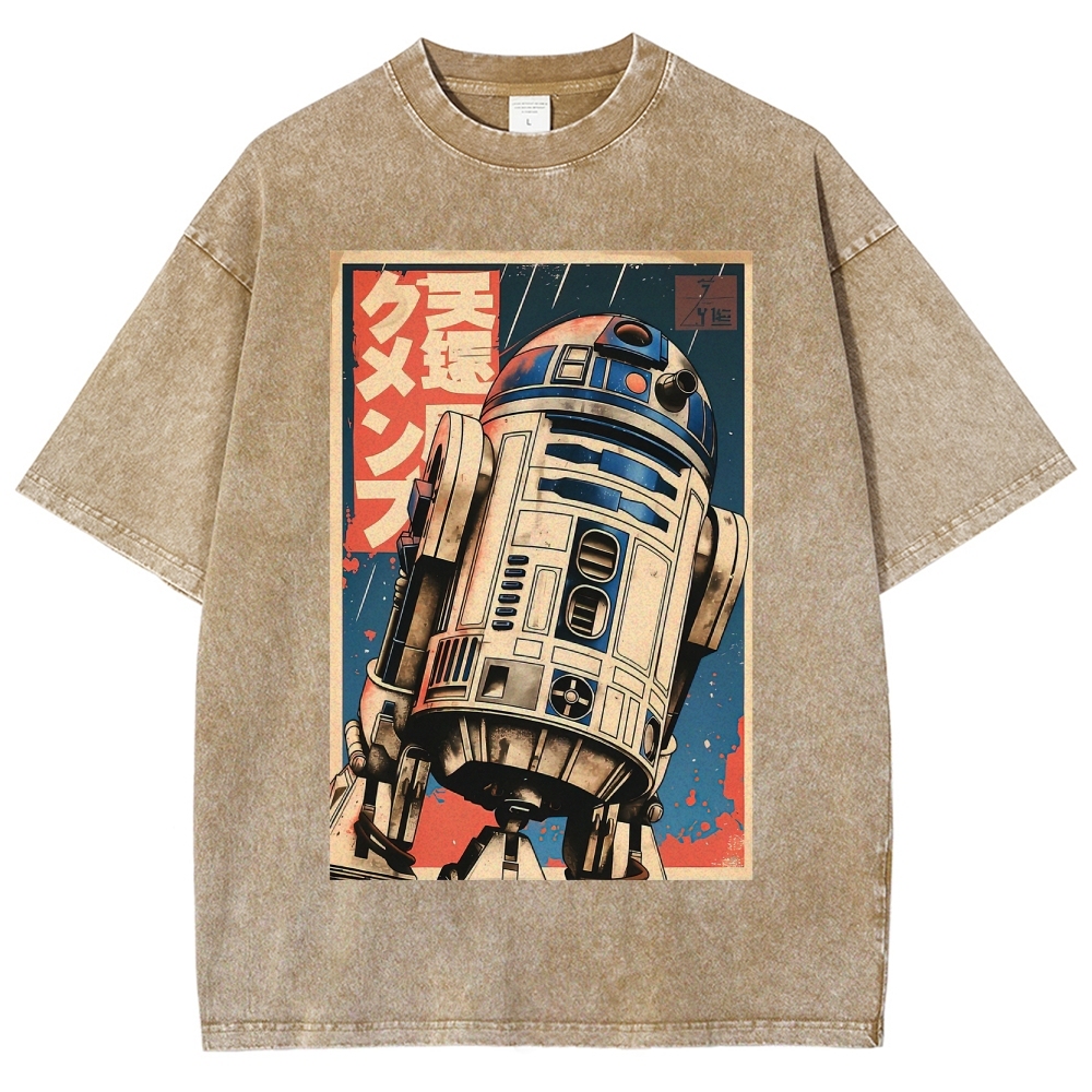 Vintage Japanese Style R2-D2 Washed T-Shirt