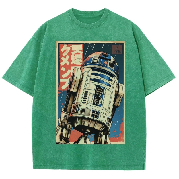 Vintage Japanese Style R2-D2 Washed T-Shirt
