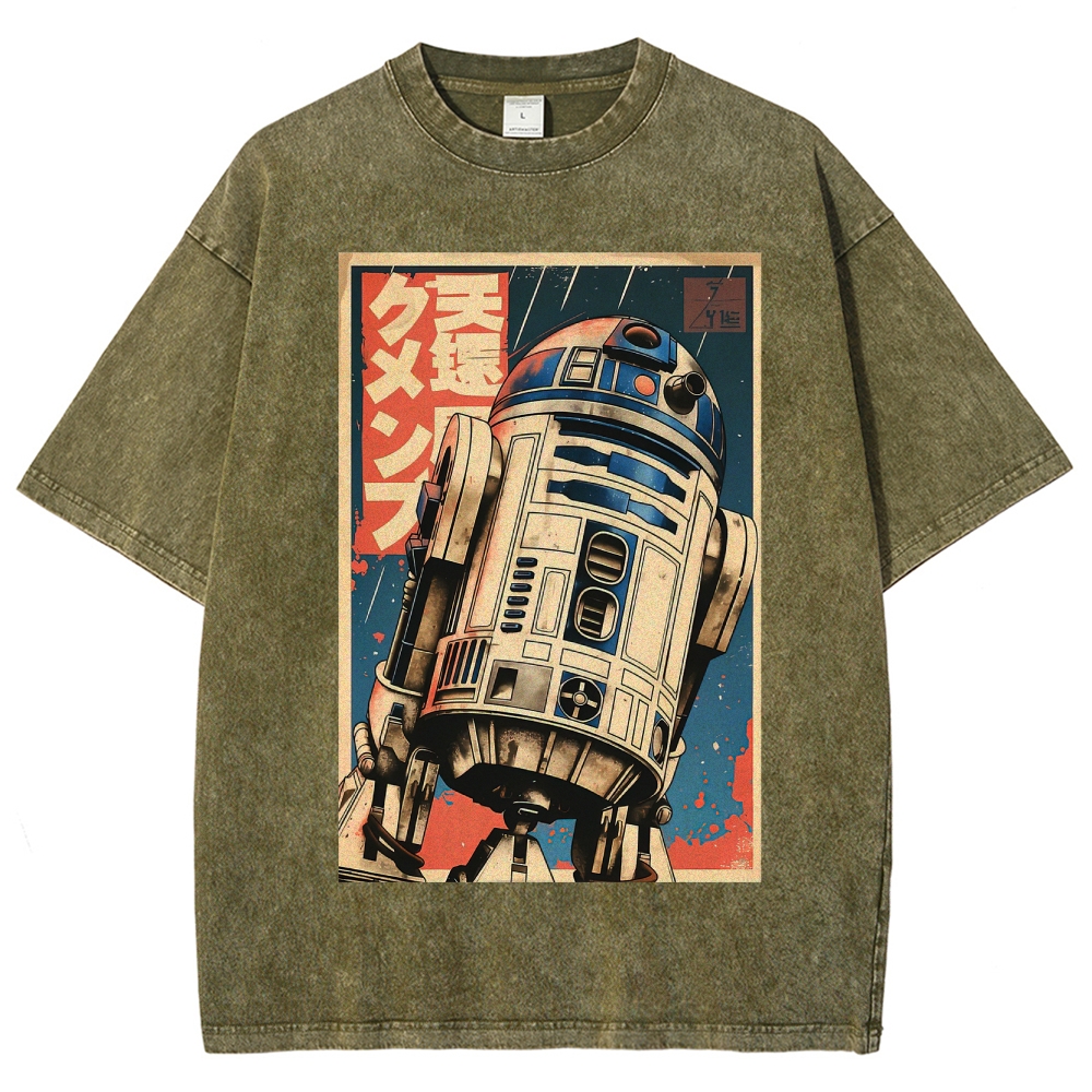 Vintage Japanese Style R2-D2 Washed T-Shirt