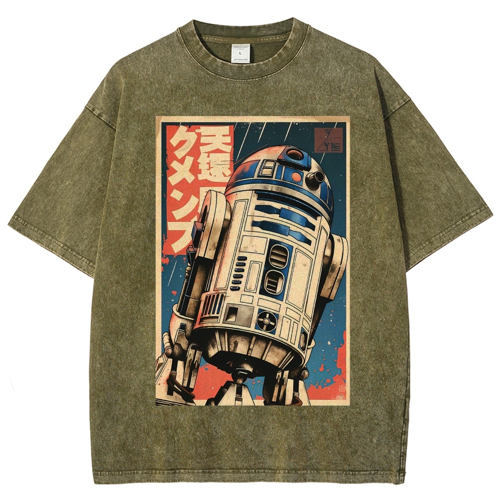 Vintage Japanese Style R2-D2 Washed T-Shirt