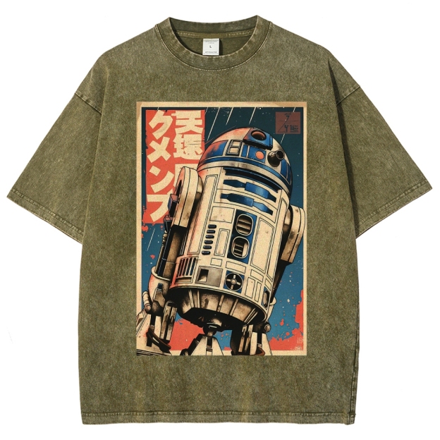 Vintage Japanese Style R2-D2 Washed T-Shirt