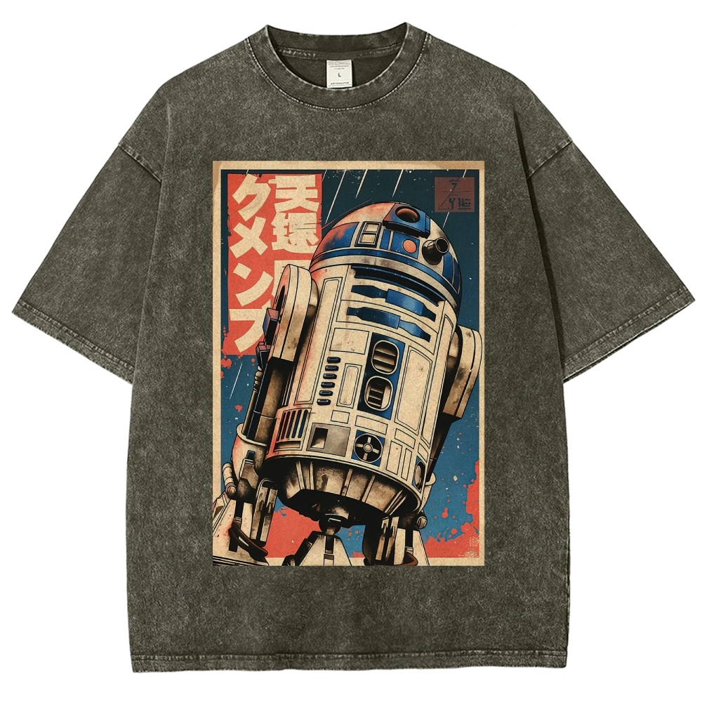 Vintage Japanese Style R2-D2 Washed T-Shirt