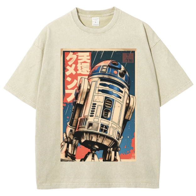 Vintage Japanese Style R2-D2 Washed T-Shirt