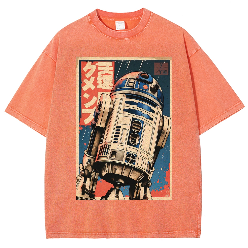 Vintage Japanese Style R2-D2 Washed T-Shirt