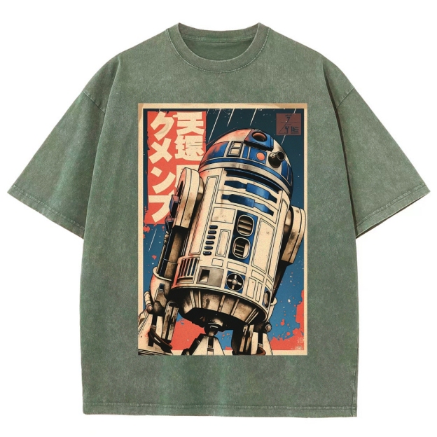 Vintage Japanese Style R2-D2 Washed T-Shirt