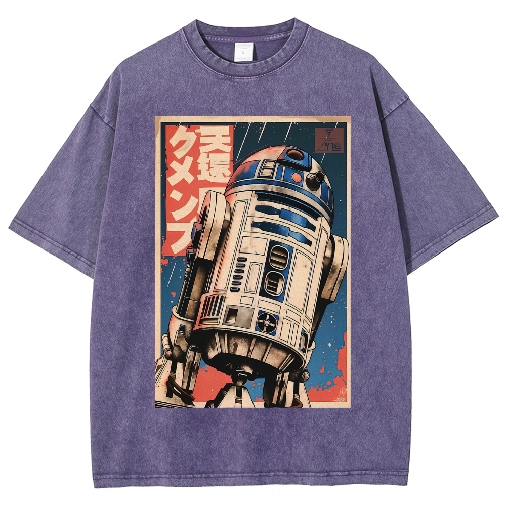 Vintage Japanese Style R2-D2 Washed T-Shirt