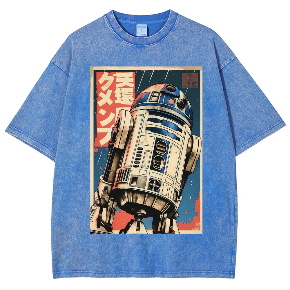 Vintage Japanese Style R2-D2 Washed T-Shirt