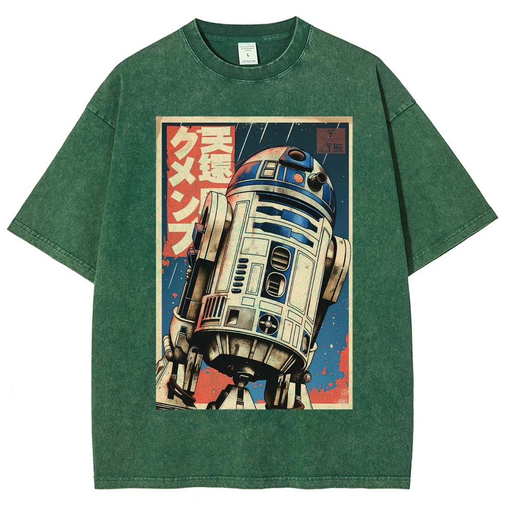 Vintage Japanese Style R2-D2 Washed T-Shirt