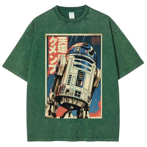 Vintage Japanese Style R2-D2 Washed T-Shirt