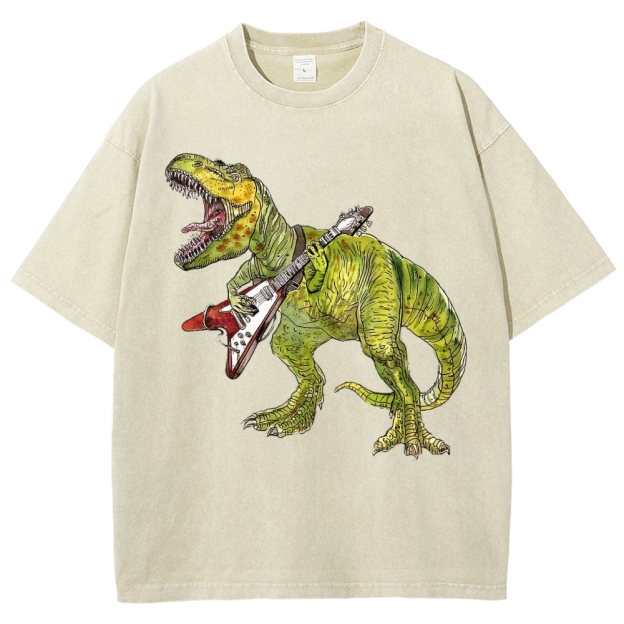 Rockin’ Dino Guitar Washed T-Shirt 