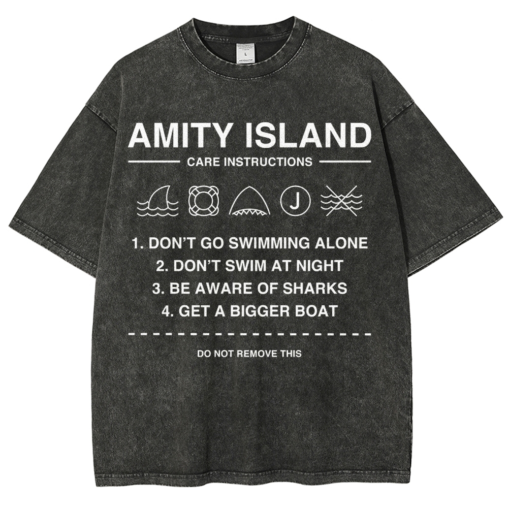 Retro Island Safety  Washed T-Shirt 