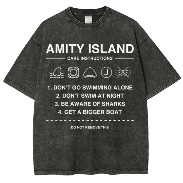 Retro Island Safety  Washed T-Shirt 