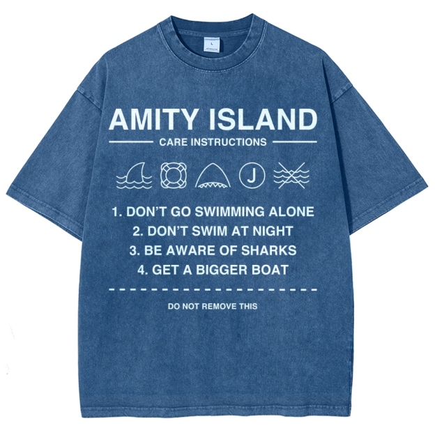 Retro Island Safety  Washed T-Shirt 