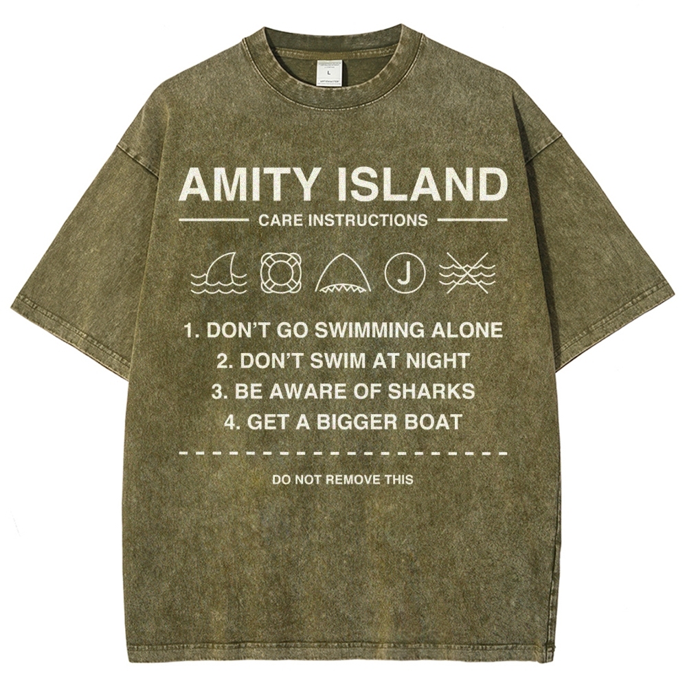 Retro Island Safety  Washed T-Shirt 