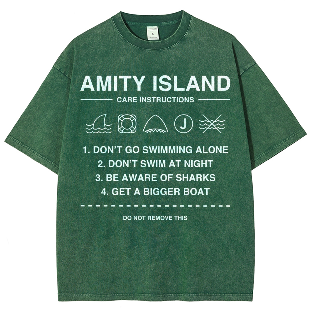 Retro Island Safety  Washed T-Shirt 