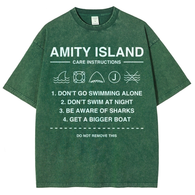 Retro Island Safety  Washed T-Shirt 