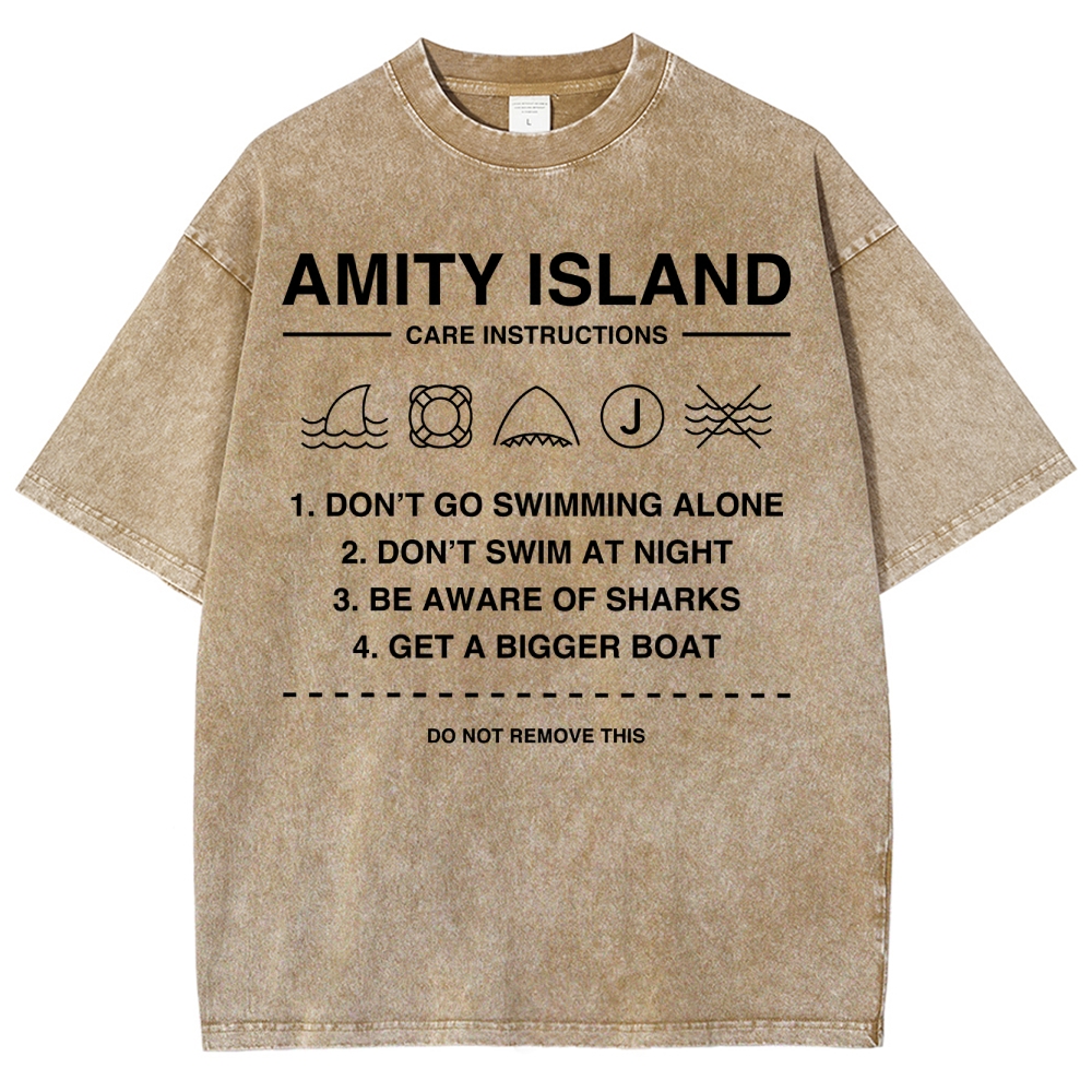 Retro Island Safety  Washed T-Shirt 