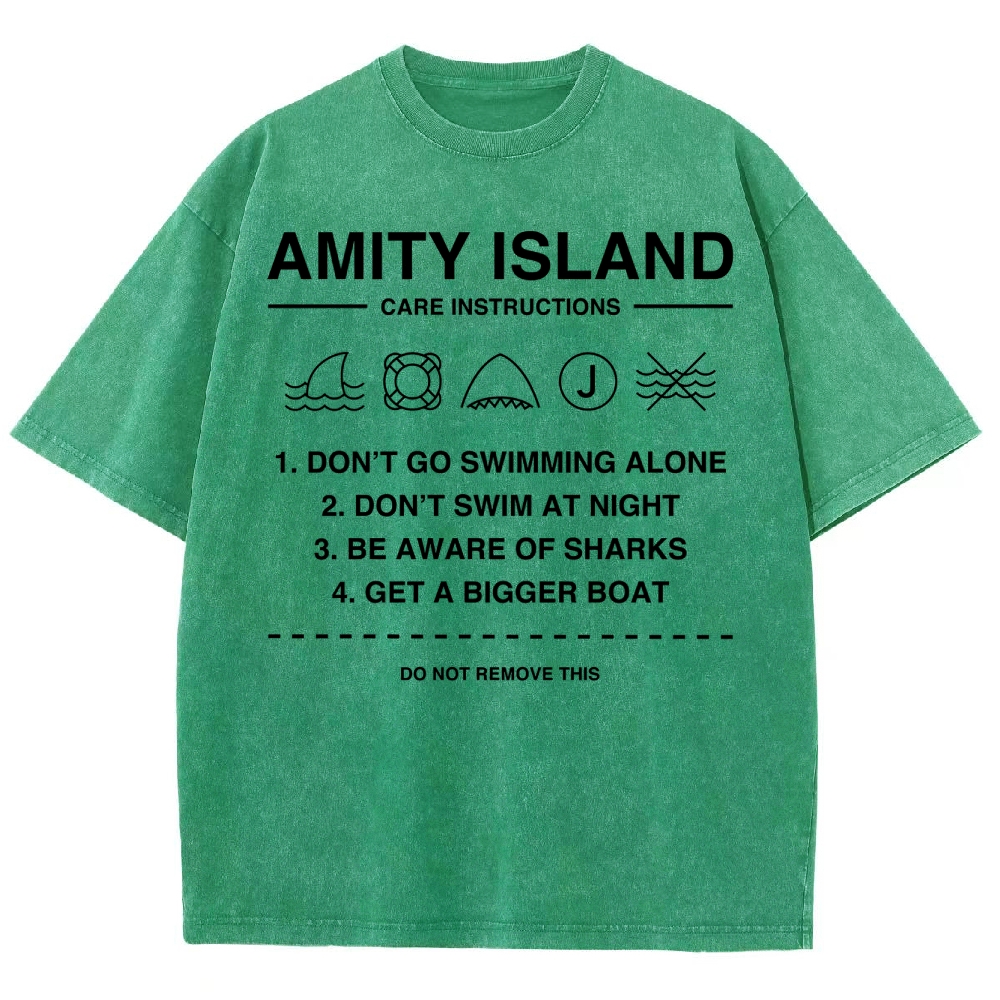 Retro Island Safety  Washed T-Shirt 
