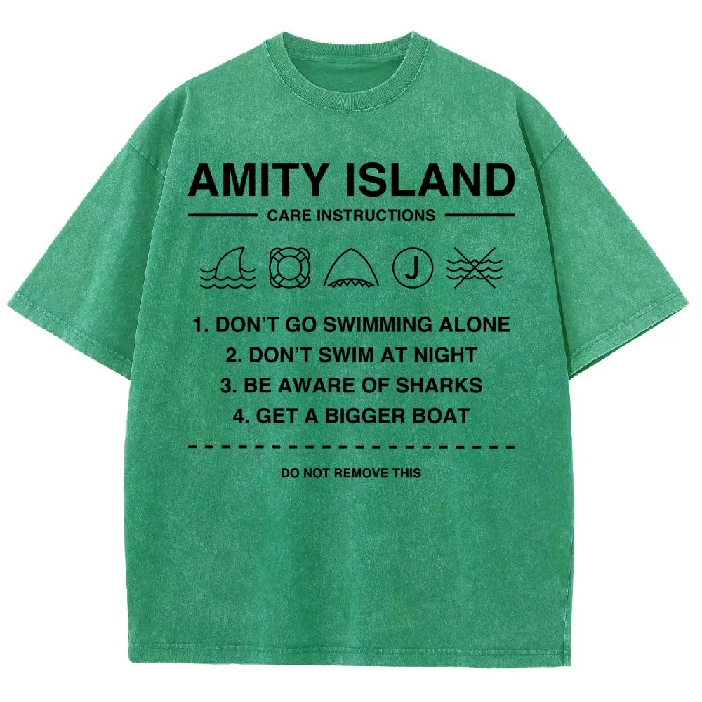 Retro Island Safety  Washed T-Shirt 