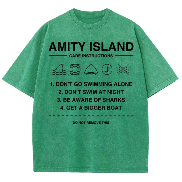 Retro Island Safety  Washed T-Shirt 