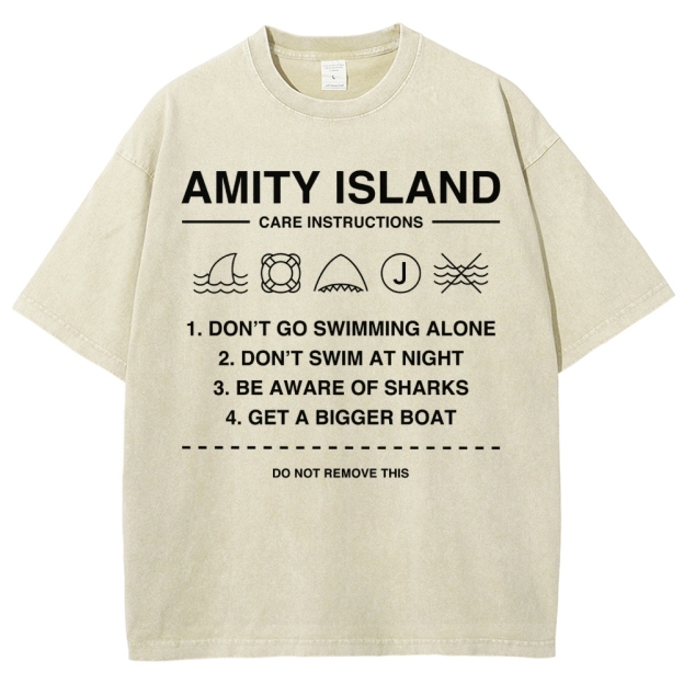 Retro Island Safety  Washed T-Shirt 
