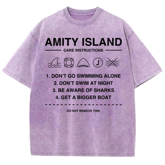 Retro Island Safety  Washed T-Shirt 