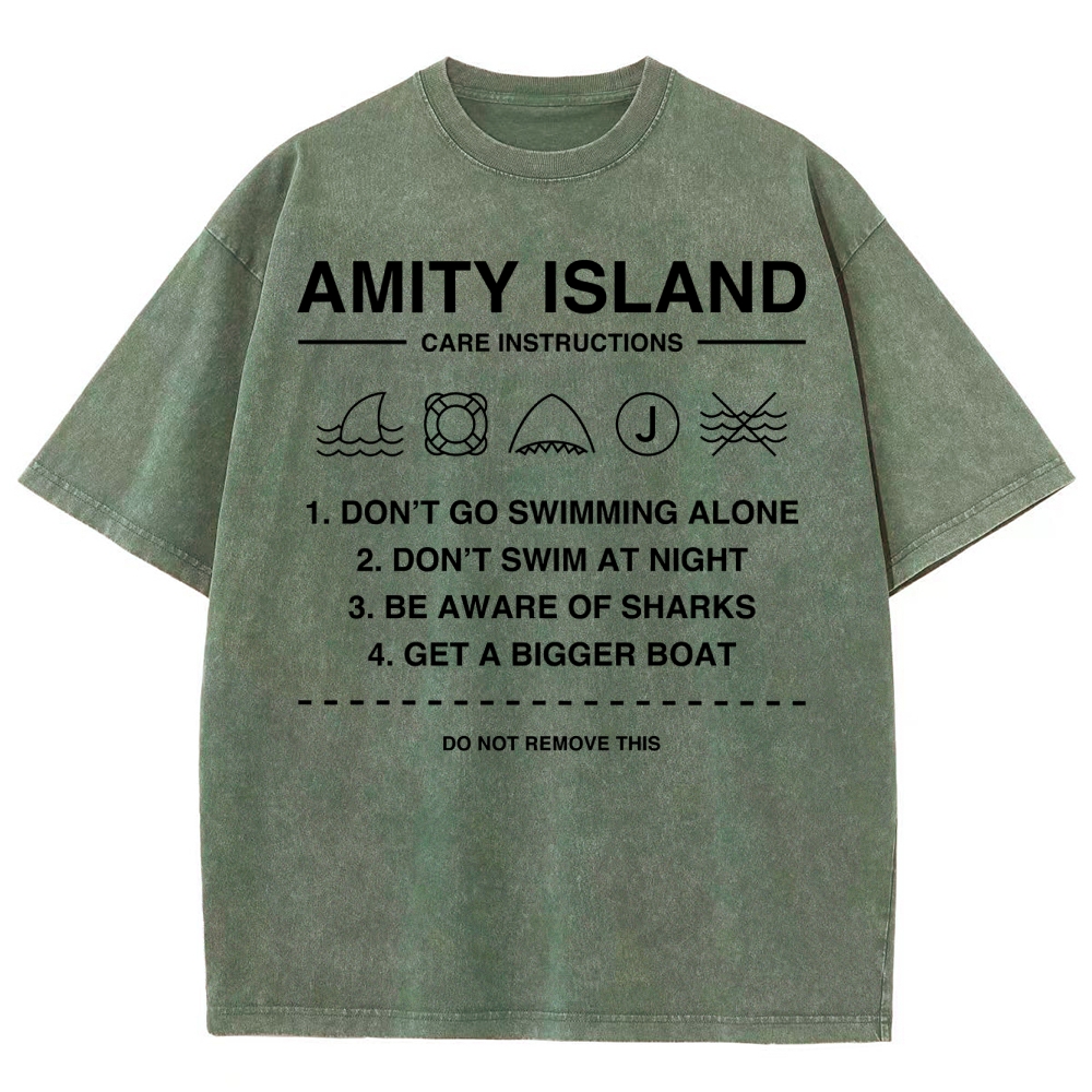Retro Island Safety  Washed T-Shirt 