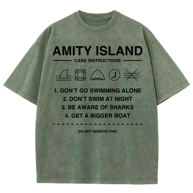 Retro Island Safety  Washed T-Shirt 