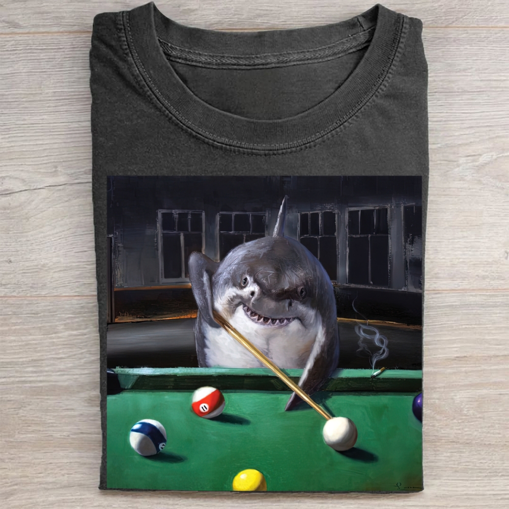 Retro Urban Shark Billiards Washed Tee 