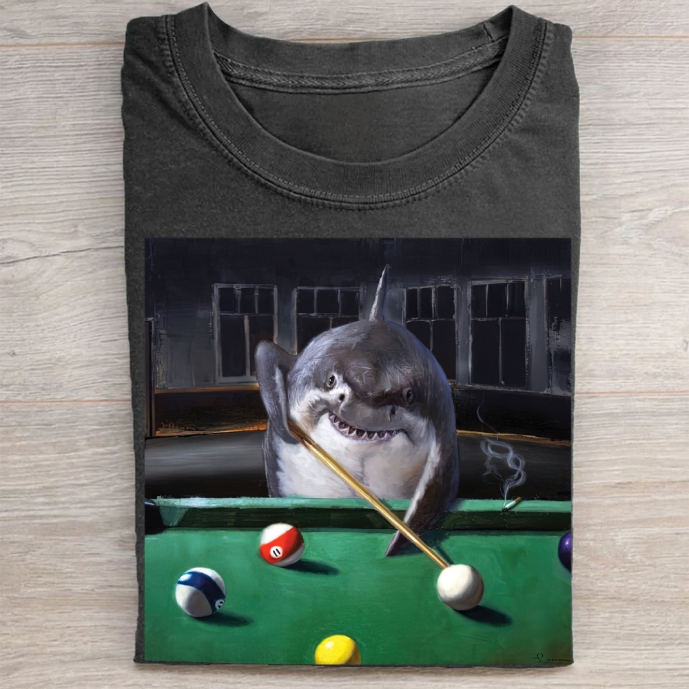 Retro Urban Shark Billiards Washed Tee 