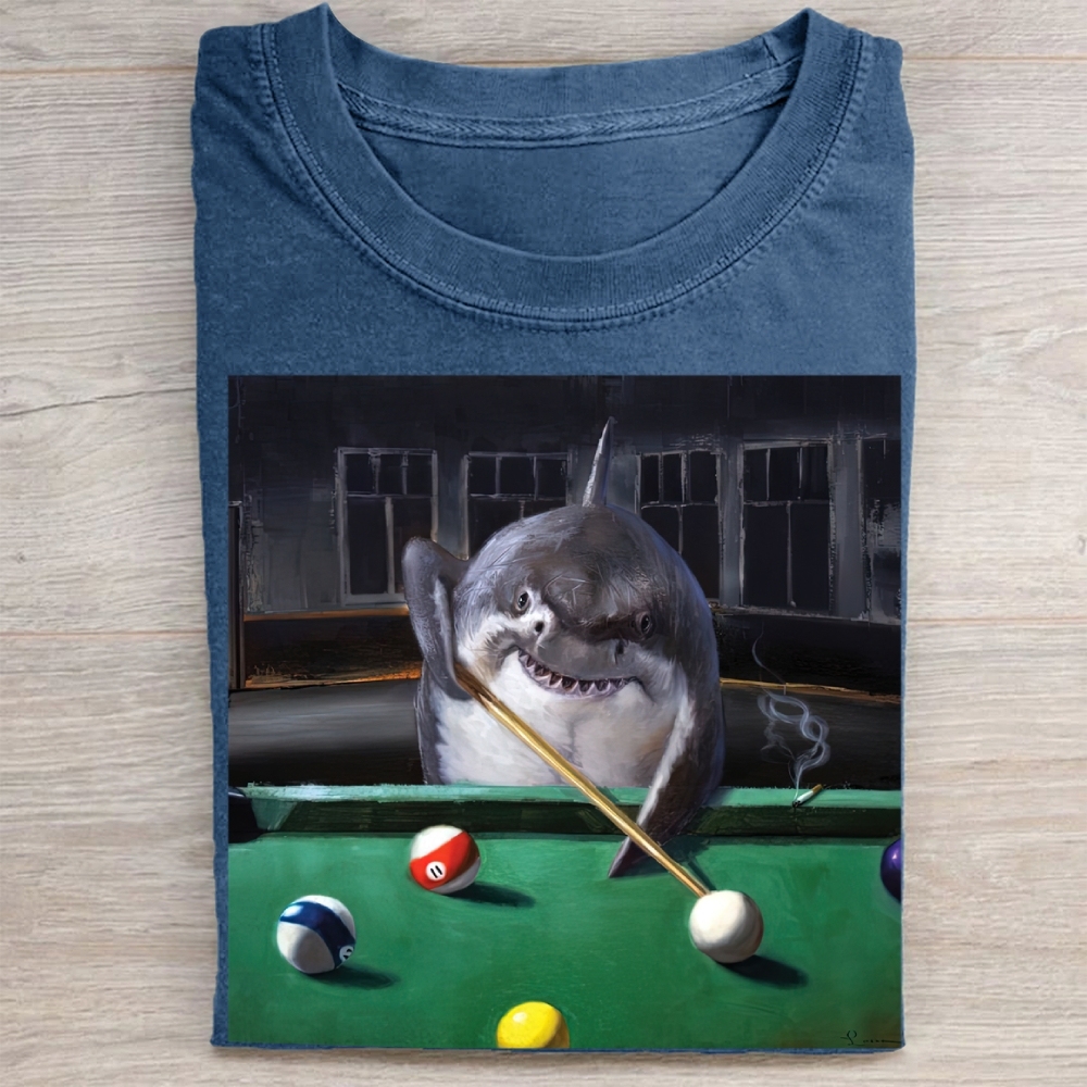 Retro Urban Shark Billiards Washed Tee 