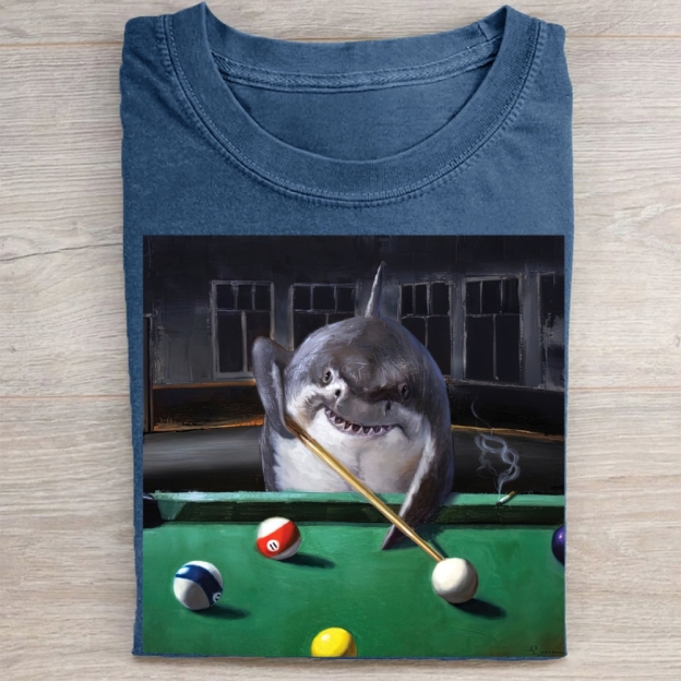 Retro Urban Shark Billiards Washed Tee 
