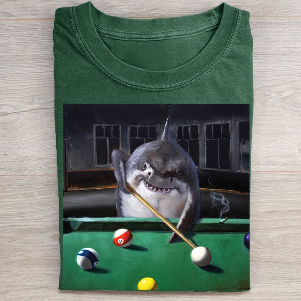 Retro Urban Shark Billiards Washed Tee 