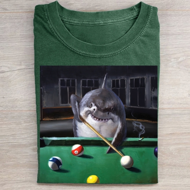 Retro Urban Shark Billiards Washed Tee 