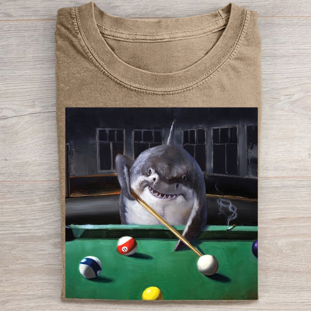 Retro Urban Shark Billiards Washed Tee 