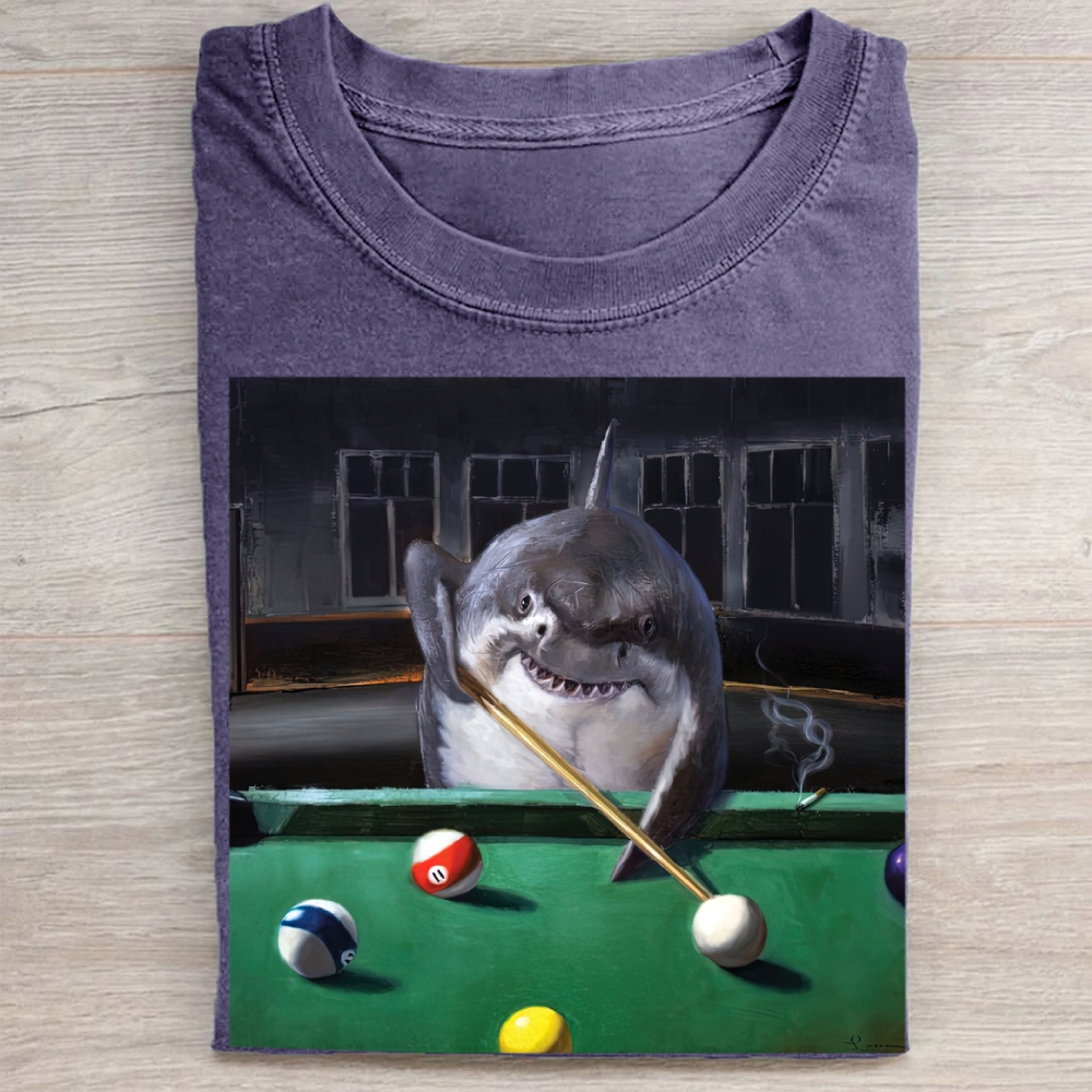 Retro Urban Shark Billiards Washed Tee 