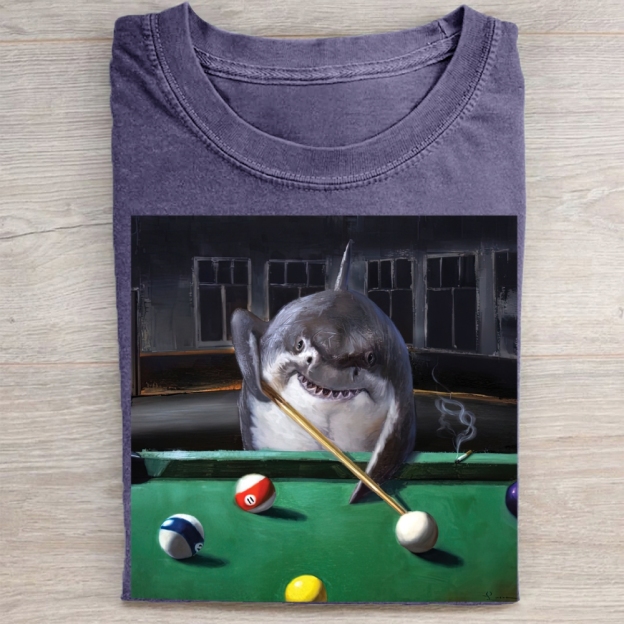 Retro Urban Shark Billiards Washed Tee 