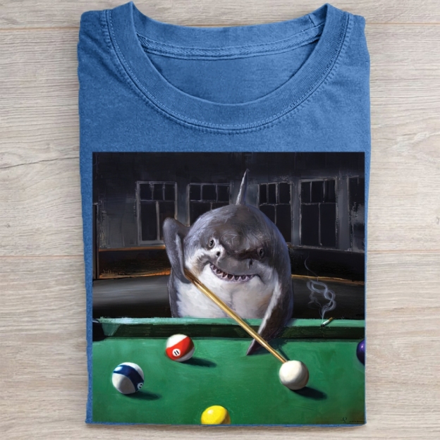 Retro Urban Shark Billiards Washed Tee 