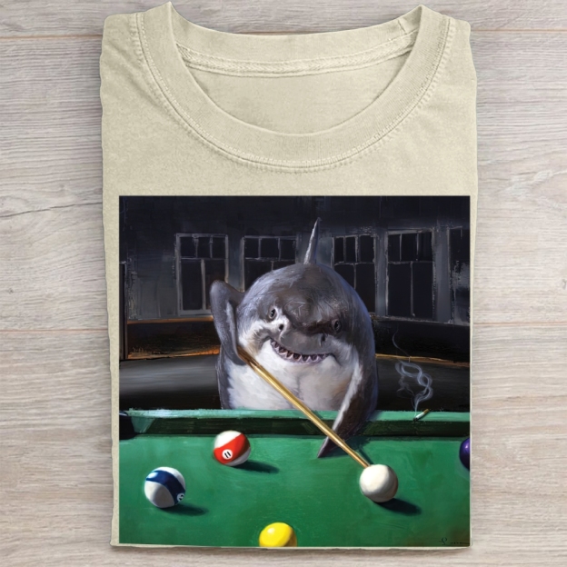 Retro Urban Shark Billiards Washed Tee 