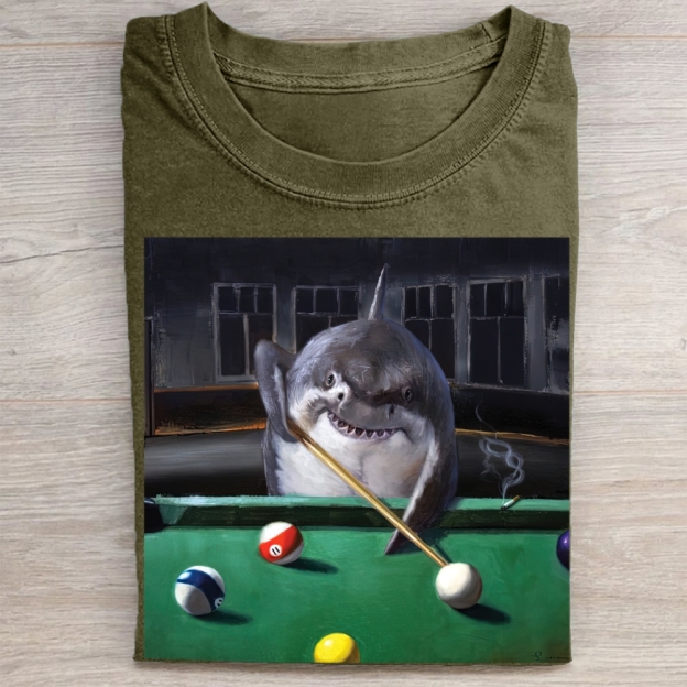 Retro Urban Shark Billiards Washed Tee 
